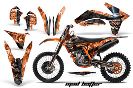 Dirt Bike Decal Graphics Kit Wrap For KTM SX/SX-F/XC/EXC/XFC-W 2011-2013 HATTER BLACK ORANGE-atv motorcycle utv parts accessories gear helmets jackets gloves pantsAll Terrain Depot