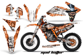 Dirt Bike Decal Graphics Kit Wrap For KTM SX/SX-F/XC/EXC/XFC-W 2011-2013 HATTER WHITE ORANGE-atv motorcycle utv parts accessories gear helmets jackets gloves pantsAll Terrain Depot