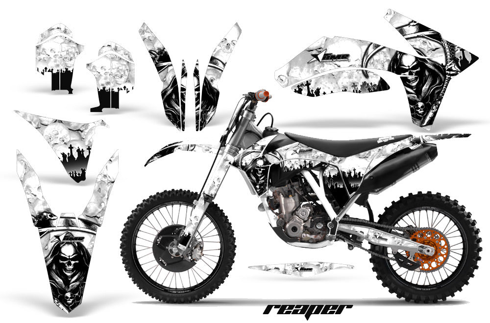 Dirt Bike Decal Graphics Kit Wrap For KTM SX/SX-F/XC/EXC/XFC-W 2011-2013 REAPER WHITE-atv motorcycle utv parts accessories gear helmets jackets gloves pantsAll Terrain Depot