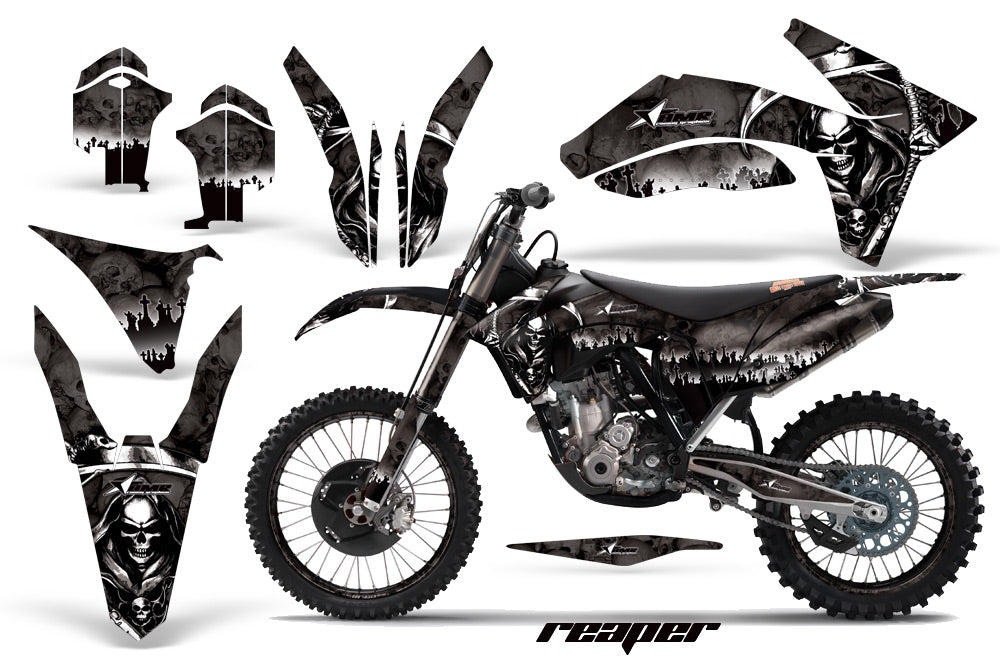 Graphics Kit Decal Sticker Wrap + # Plates For KTM SX/SX-F/XC/EXC/XFC-W 2011-2013 REAPER BLACK-atv motorcycle utv parts accessories gear helmets jackets gloves pantsAll Terrain Depot