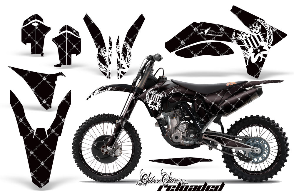 Graphics Kit Decal Sticker Wrap + # Plates For KTM SX/SX-F/XC/EXC/XFC-W 2011-2013 RELOADED WHITE BLACK-atv motorcycle utv parts accessories gear helmets jackets gloves pantsAll Terrain Depot