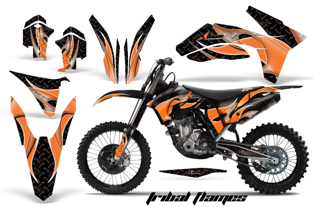 Graphics Kit Decal Sticker Wrap + # Plates For KTM SX/SX-F/XC/EXC/XFC-W 2011-2013 TRIBAL ORANGE BLACK-atv motorcycle utv parts accessories gear helmets jackets gloves pantsAll Terrain Depot