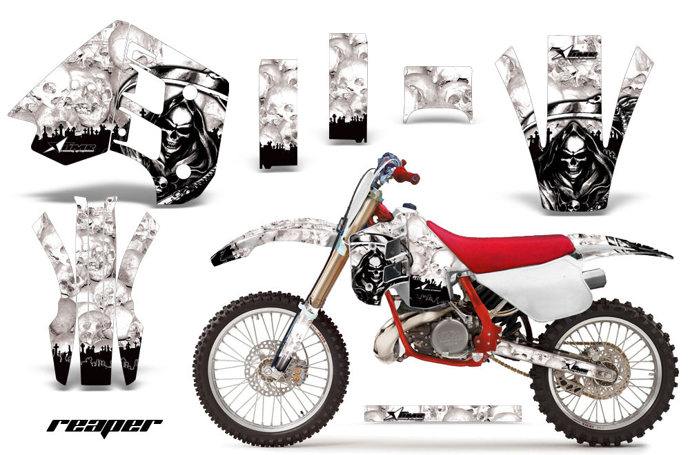 Decal Graphics Kit Wrap For KTM EXC250 EXC300 MXC250 MXC300 1990-1992 REAPER WHITE-atv motorcycle utv parts accessories gear helmets jackets gloves pantsAll Terrain Depot