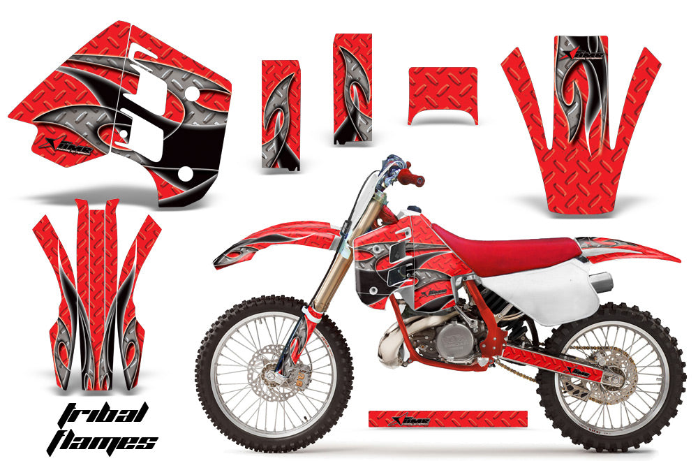 Decal Graphics Kit Wrap For KTM EXC250 EXC300 MXC250 MXC300 1990-1992 TRIBAL BLACK RED-atv motorcycle utv parts accessories gear helmets jackets gloves pantsAll Terrain Depot