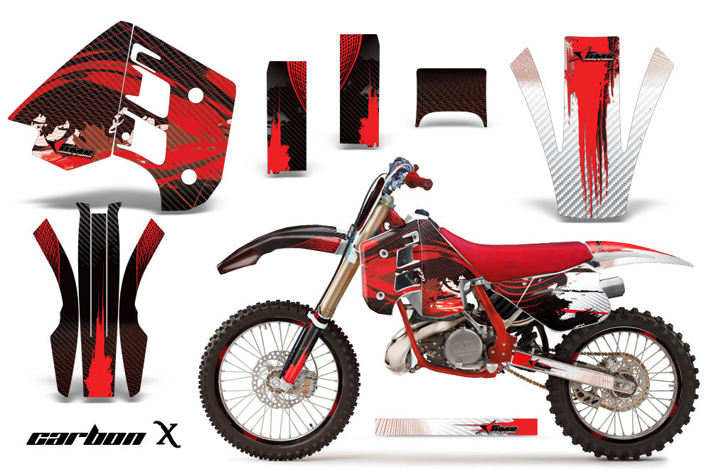 Graphics Kit Decal Wrap + # Plates For KTM EXC250 EXC300 MXC250 MXC300 1990-1992 CARBONX RED-atv motorcycle utv parts accessories gear helmets jackets gloves pantsAll Terrain Depot
