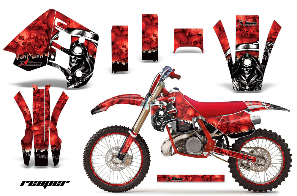 Graphics Kit Decal Wrap + # Plates For KTM EXC250 EXC300 MXC250 MXC300 1990-1992 REAPER RED-atv motorcycle utv parts accessories gear helmets jackets gloves pantsAll Terrain Depot