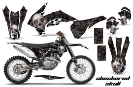 Graphics Kit Decal Wrap For KTM SX/SXF/XCF/EXC/TC-F/XC/XCF-W 2013-2016 CHECKERED SILVER BLACK-atv motorcycle utv parts accessories gear helmets jackets gloves pantsAll Terrain Depot