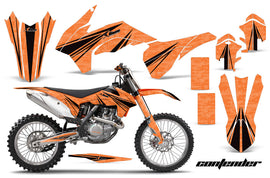 Graphics Kit Decal Wrap For KTM SX/SXF/XCF/EXC/TC-F/XC/XCF-W 2013-2016 CONTENDER BLACK ORANGE-atv motorcycle utv parts accessories gear helmets jackets gloves pantsAll Terrain Depot