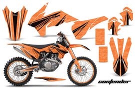 Graphics Kit Decal Wrap + # Plates For KTM SX/SXF/XCF/EXC/TC-F/XC/XCF-W 2013-2016 CONTENDER BLACK ORANGE-atv motorcycle utv parts accessories gear helmets jackets gloves pantsAll Terrain Depot