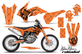 Graphics Kit Decal Wrap For KTM SX/SXF/XCF/EXC/TC-F/XC/XCF-W 2013-2016 RELOADED BLACK ORANGE-atv motorcycle utv parts accessories gear helmets jackets gloves pantsAll Terrain Depot