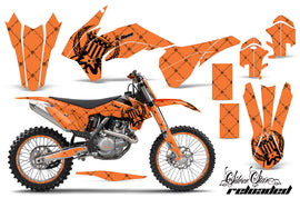 Graphics Kit Decal Wrap + # Plates For KTM SX/SXF/XCF/EXC/TC-F/XC/XCF-W 2013-2016 RELOADED BLACK ORANGE-atv motorcycle utv parts accessories gear helmets jackets gloves pantsAll Terrain Depot