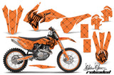 Graphics Kit Decal Wrap + # Plates For KTM SX/SXF/XCF/EXC/TC-F/XC/XCF-W 2013-2016 RELOADED BLACK ORANGE