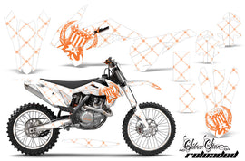 Graphics Kit Decal Wrap + # Plates For KTM SX/SXF/XCF/EXC/TC-F/XC/XCF-W 2013-2016 RELOADED ORANGE WHITE-atv motorcycle utv parts accessories gear helmets jackets gloves pantsAll Terrain Depot