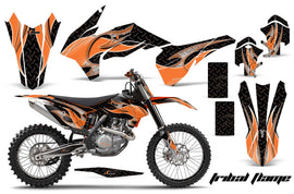Graphics Kit Decal Wrap + # Plates For KTM SX/SXF/XCF/EXC/TC-F/XC/XCF-W 2013-2016 TRIBAL ORANGE BLACK-atv motorcycle utv parts accessories gear helmets jackets gloves pantsAll Terrain Depot