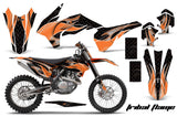 Graphics Kit Decal Wrap + # Plates For KTM SX/SXF/XCF/EXC/TC-F/XC/XCF-W 2013-2016 TRIBAL ORANGE BLACK