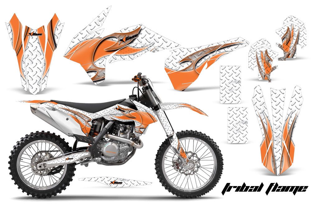 Graphics Kit Decal Wrap For KTM SX/SXF/XCF/EXC/TC-F/XC/XCF-W 2013-2016 TRIBAL ORANGE WHITE-atv motorcycle utv parts accessories gear helmets jackets gloves pantsAll Terrain Depot