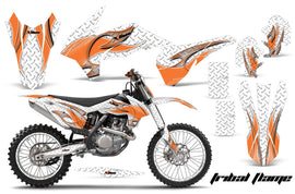 Graphics Kit Decal Wrap + # Plates For KTM SX/SXF/XCF/EXC/TC-F/XC/XCF-W 2013-2016 TRIBAL ORANGE WHITE-atv motorcycle utv parts accessories gear helmets jackets gloves pantsAll Terrain Depot