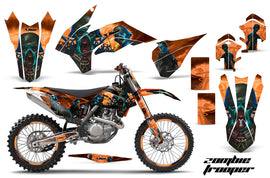 Graphics Kit Decal Wrap + # Plates For KTM SX/SXF/XCF/EXC/TC-F/XC/XCF-W 2013-2016 ZOMBIE ORANGE-atv motorcycle utv parts accessories gear helmets jackets gloves pantsAll Terrain Depot