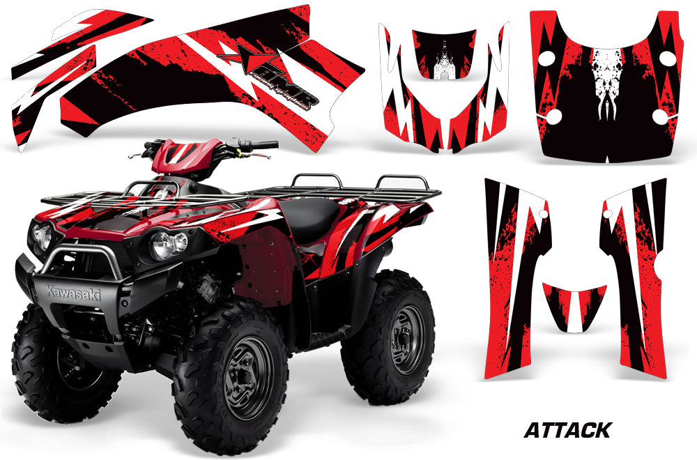 ATV Graphics Kit Quad Decal Wrap For Kawasaki Brute Force 750i 2005-2011 ATTACK RED-atv motorcycle utv parts accessories gear helmets jackets gloves pantsAll Terrain Depot