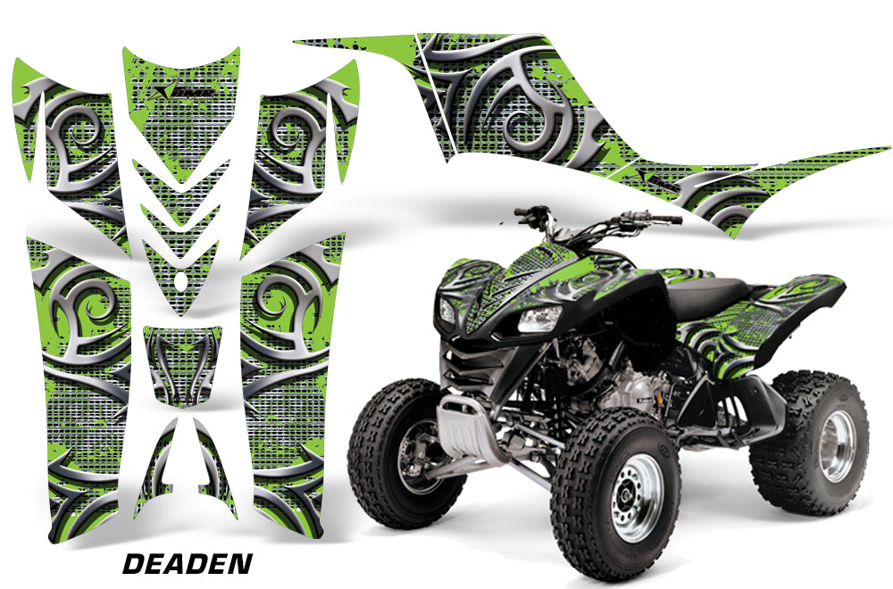 ATV Graphics Kit Quad Decal Sticker Wrap For Kawasaki KFX700 2003-2009 DEADEN GREEN-atv motorcycle utv parts accessories gear helmets jackets gloves pantsAll Terrain Depot