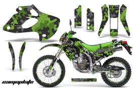 Graphics Kit Decal Sticker Wrap + # Plates For Kawasaki KLX250 1998-2003 CAMOPLATE GREEN-atv motorcycle utv parts accessories gear helmets jackets gloves pantsAll Terrain Depot