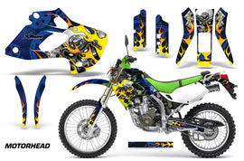 Dirt Bike Graphics Kit Decal Sticker Wrap For Kawasaki KLX250 1998-2003 MOTORHEAD BLUE-atv motorcycle utv parts accessories gear helmets jackets gloves pantsAll Terrain Depot