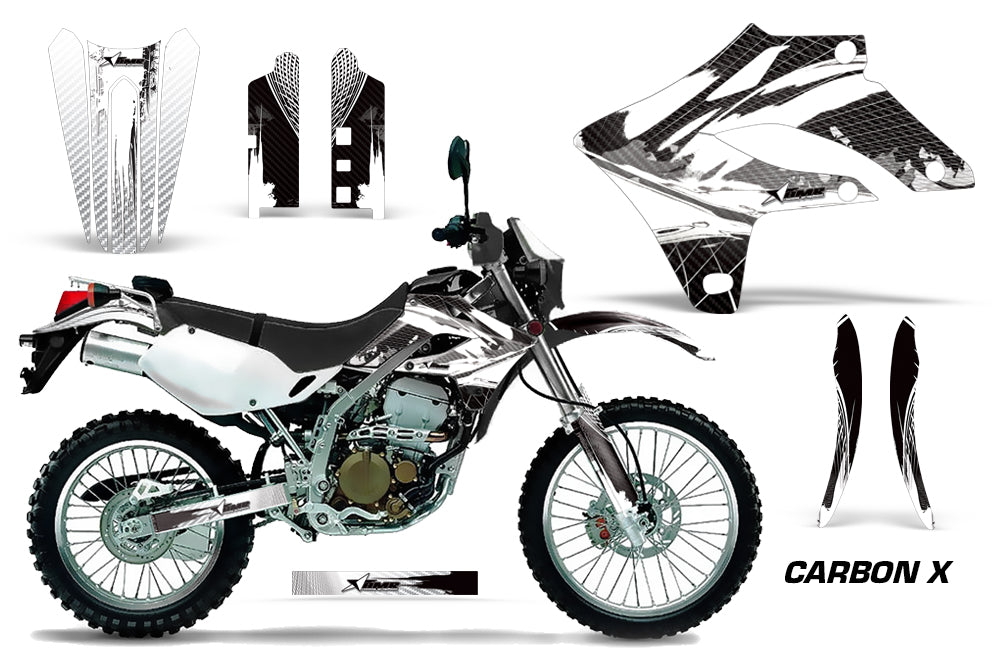 Dirt Bike Graphics Kit MX Decal Wrap For Kawasaki KLX250S 2004-2007 CARBONX WHITE-atv motorcycle utv parts accessories gear helmets jackets gloves pantsAll Terrain Depot