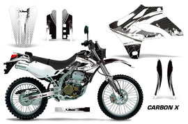 Dirt Bike Graphics Kit MX Decal Wrap For Kawasaki KLX250S 2004-2007 CARBONX WHITE-atv motorcycle utv parts accessories gear helmets jackets gloves pantsAll Terrain Depot