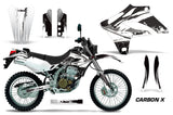 Dirt Bike Graphics Kit MX Decal Wrap For Kawasaki KLX250S 2004-2007 CARBONX WHITE