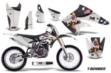 Dirt Bike Graphics Kit Decal Sticker Wrap For Kawasaki KX250F 2004-2005 TBOMBER BLACK