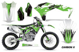 Graphics Kit Decal Sticker Wrap + # Plates For Kawasaki KXF250 2017-2018 CARBONX GREEN