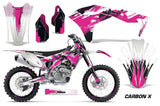 Graphics Kit Decal Sticker Wrap + # Plates For Kawasaki KXF250 2017-2018 CARBONX PINK