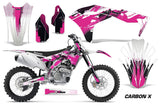 Dirt Bike Graphics Kit Decal Sticker Wrap For Kawasaki KXF250 2017-2018 CARBONX PINK