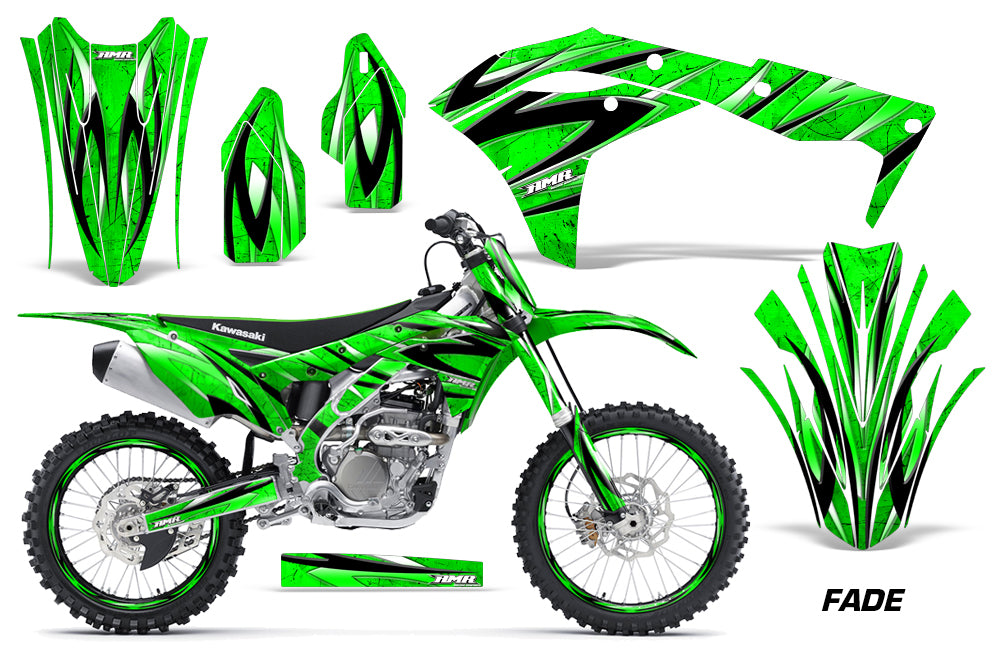 Graphics Kit Decal Sticker Wrap + # Plates For Kawasaki KXF250 2017-2018 FADE GREEN-atv motorcycle utv parts accessories gear helmets jackets gloves pantsAll Terrain Depot