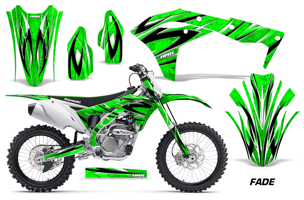 Dirt Bike Graphics Kit Decal Sticker Wrap For Kawasaki KXF250 2017-2018 FADE GREEN-atv motorcycle utv parts accessories gear helmets jackets gloves pantsAll Terrain Depot