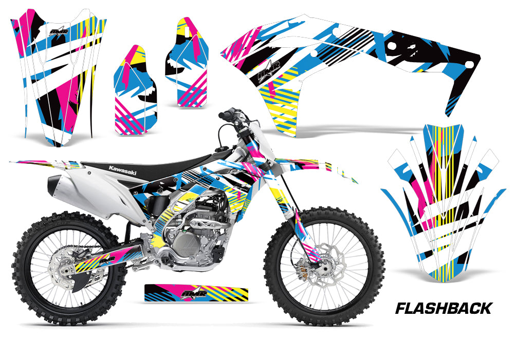 Dirt Bike Graphics Kit Decal Sticker Wrap For Kawasaki KXF250 2017-2018 FLASHBACK-atv motorcycle utv parts accessories gear helmets jackets gloves pantsAll Terrain Depot