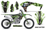 Dirt Bike Graphics Kit Decal Sticker Wrap For Kawasaki KXF250 2017-2018 HATTER GREEN BLACK