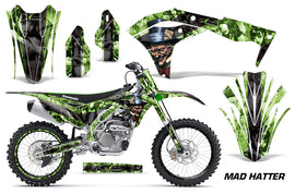 Graphics Kit Decal Sticker Wrap + # Plates For Kawasaki KXF250 2017-2018 HATTER BLACK GREEN-atv motorcycle utv parts accessories gear helmets jackets gloves pantsAll Terrain Depot