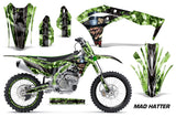 Graphics Kit Decal Sticker Wrap + # Plates For Kawasaki KXF250 2017-2018 HATTER BLACK GREEN