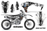 Graphics Kit Decal Sticker Wrap + # Plates For Kawasaki KXF250 2017-2018 HATTER BLACK WHITE