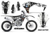 Dirt Bike Graphics Kit Decal Sticker Wrap For Kawasaki KXF250 2017-2018 HATTER BLACK WHITE