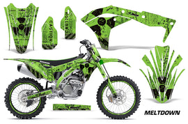 Graphics Kit Decal Sticker Wrap + # Plates For Kawasaki KXF250 2017-2018 MELTDOWN BLACK GREEN-atv motorcycle utv parts accessories gear helmets jackets gloves pantsAll Terrain Depot
