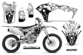 Dirt Bike Graphics Kit Decal Sticker Wrap For Kawasaki KXF250 2017-2018 REAPER WHITE-atv motorcycle utv parts accessories gear helmets jackets gloves pantsAll Terrain Depot