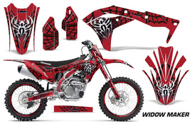 Graphics Kit Decal Sticker Wrap + # Plates For Kawasaki KXF250 2017-2018 WIDOW BLACK RED-atv motorcycle utv parts accessories gear helmets jackets gloves pantsAll Terrain Depot