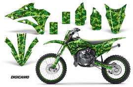 Graphics Kit Decal Wrap + # Plates For Kawasaki KX85 KX100 2014-2018 DIGICAMO GREEN-atv motorcycle utv parts accessories gear helmets jackets gloves pantsAll Terrain Depot