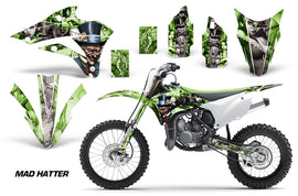 Dirt Bike Graphics Kit Decal Wrap For Kawasaki KX85 KX100 2014-2018 HATTER SILVER GREEN-atv motorcycle utv parts accessories gear helmets jackets gloves pantsAll Terrain Depot