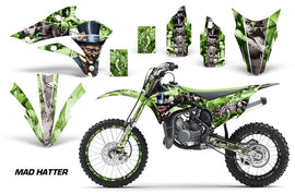 Graphics Kit Decal Wrap + # Plates For Kawasaki KX85 KX100 2014-2018 HATTER SILVER GREEN-atv motorcycle utv parts accessories gear helmets jackets gloves pantsAll Terrain Depot