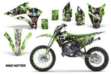 Graphics Kit Decal Wrap + # Plates For Kawasaki KX85 KX100 2014-2018 HATTER SILVER GREEN