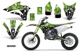 Dirt Bike Graphics Kit Decal Wrap For Kawasaki KX85 KX100 2014-2018 REAPER GREEN-atv motorcycle utv parts accessories gear helmets jackets gloves pantsAll Terrain Depot
