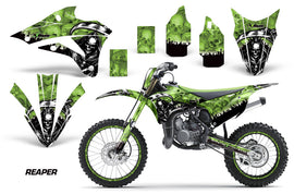Graphics Kit Decal Wrap + # Plates For Kawasaki KX85 KX100 2014-2018 REAPER GREEN-atv motorcycle utv parts accessories gear helmets jackets gloves pantsAll Terrain Depot